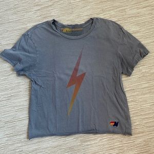 Aviator nation graphic lightening bolt boyfriend tee